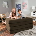 thumbnail image 6 of Jaxx Zipline Big Kids Modular Sofa & Ottoman, 3 in 1 Fold Out Sofa Furniture Set, Microsuede Chocolate, 6 of 9