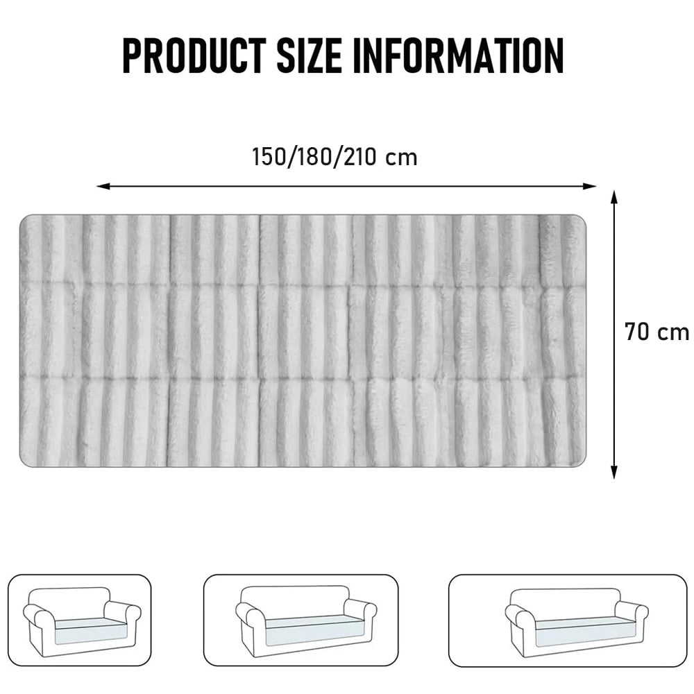 JIAN YA NA Anti Slip Couch Covers Sofa Mat, Thickened Corduroy Furniture Protector Mat, Washable Sofa Slipcover Dogs Pets Bed Pad (Milky White, 90x210cm)