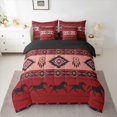 thumbnail image 2 of jejeloiu Rustic Aztec Rhombus 7-Piece Bedding Comforter Set,Boho Exotic Style King Bedding Sets,Red Black Bed Sheets For Adults,Super Cozy Room Decor Reversible, 2 of 8
