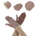 thumbnail image 2 of Unique Bargains 1 Pair Sunblock Mittens Sun Block Driving Gloves for Women Coffee Color, 2 of 5