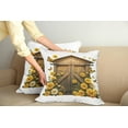 thumbnail image 2 of Ambesonne Rustic Throw Pillow Cover 2 Pack, Barn Cottage Summer Flowers, 18", Earth Yellow and Cocoa, 2 of 7