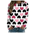 thumbnail image 2 of Aboser Womens Valentine's Day Shirt,Valentines Day Gifts Sweatshirt for Women Loose Fit Crewneck T-Shirt Heart Print Long Sleeve Blouse Tops for Girls, 2 of 5