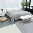 thumbnail image 2 of PiccoCasa Bed Blanket Mesh Soft Plush Fleece Blanket for Full 70"x78", Gray, 2 of 7