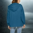 thumbnail image 5 of XFLWAM Packable Rain Jacket Women Lightweight Waterproof Raincoat with Hood Pockets Outdoor Hiking Travel Windbreaker Sky Blue XXL, 5 of 7