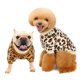 thumbnail image 2 of Ropa para mascotas, ropa gruesa para perros con estampado de leopardo, conjunto de ropa de lana para perros de 2 piezas, blanco, marrón, L, 2 of 5
