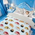 thumbnail image 3 of meiyoeat Sushi Cat Print Bedding,Cute Food Pattern Duvet Cover Full For Girl,Reversible,3-Piece,1 Duvet Cover and 2 Pillowcases, 3 of 6