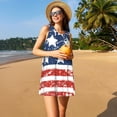 thumbnail image 3 of Balery USA Colors Stripes1 Vestidos de verano para mujer con estampado: vestido holgado sin mangas, vestido playero informal y cómodo para días calurosos., 3 of 7