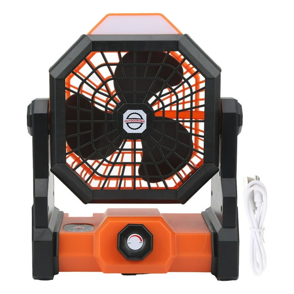 Ventilador para acampar al aire libre ABS iluminación continua portátil 7800mah 5V luz recargable para viajar negro y naranja YUNYI BRAND Deportes