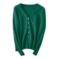 thumbnail image 3 of Baqcunre Womens Jacket Women's Long Sleeved Cardigan V Neck Slim Fit Sweater Coat Knitted Cardigan Womens Coats Fall Outfits Green L, 3 of 3