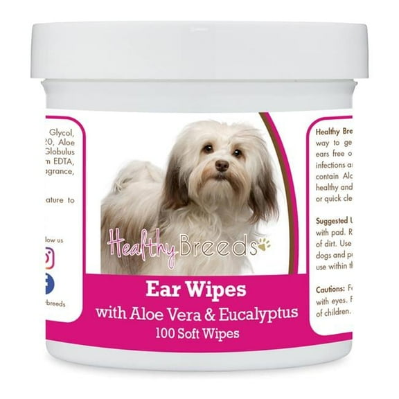 Havanese Ear Cleaning Wipes with Aloe & Eucalyptus for Dogs - 100 Count