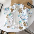 thumbnail image 2 of Ymyiu Boys Shirt Short Sleeve Boys Dress Shirts Short Sleeve Casual Button Down Shirts Lightweight Breathable Loose Fit Summer Beach Clothes 3T 4T(Light Blue, 3-4 Years), 2 of 8