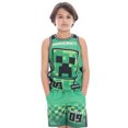 thumbnail image 3 of Minecraft Boys Character Graphic Basketball Jersey and Shorts Set, 2-Piece, Sizes 4-12, 3 of 13