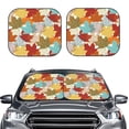 thumbnail image 2 of Goofa Fall Maple Leaves Pattern 2 Piece Car Windshield Sun Shade Foldable | Front Windshield Shade for Sun, Heat and UV Rays | Sunshade for Car Front Window-Large, 2 of 7