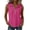 Hot Pink, variant on Womens Summer Tops V Neck Collared Shirts Dressy Casual Ribbed Tank Top with Zipper Loose Fit