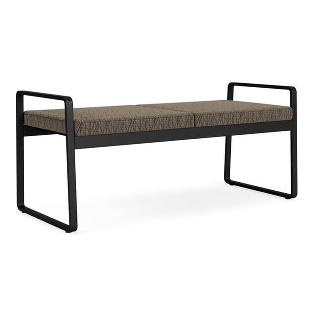 Banc 2 Places en Acier pour Réception et Salle d'Attente Gansett / Acier Noir / Brun