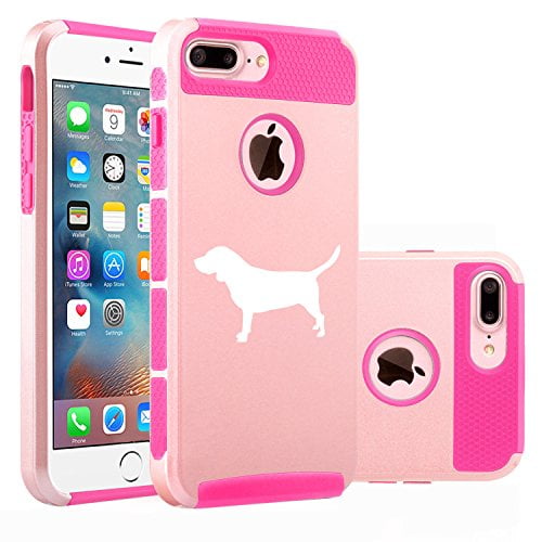 For Apple Iphone 8 Plus Shockproof Impact Hard Soft Case Cover Beagle Rose Gold Hot Pink Walmart Com Walmart Com