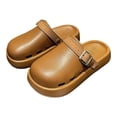 thumbnail image 4 of hoksml Women Adjustable Buckle Perforated Platform Clog Mules Round Toe Slip On Casual Shose, 4 of 6