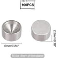 thumbnail image 5 of 100pcs 304 Stainless Steel Rhinestone Settings Flat Round Stainless Steel color Fit for 4mm Rhinestone 6x2.5mm, 5 of 6