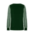 thumbnail image 4 of Haivin Long Sleeve Dressy Blouses for Women Glittering Splicing Layers Mesh Tunic Tops Crew Neck Daily Shirts, 4 of 6