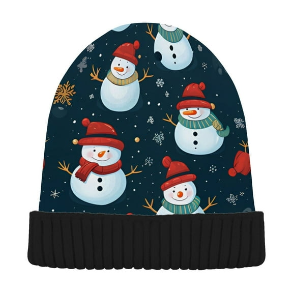 joogoo Christmas Snowmans Beanie Hats Men Women Cuffed Skull Cap Winter Warm Knit Thick Beanies
