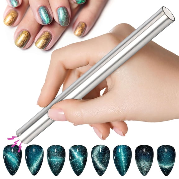 Spencer Nail Magnet Tool, Super Long Double-head Nail Magnet Pens Magnet Stick for Magnetic Cat Eye Gel Polish Nail Art, for personal DIY, Nail Salon or Nail Studio