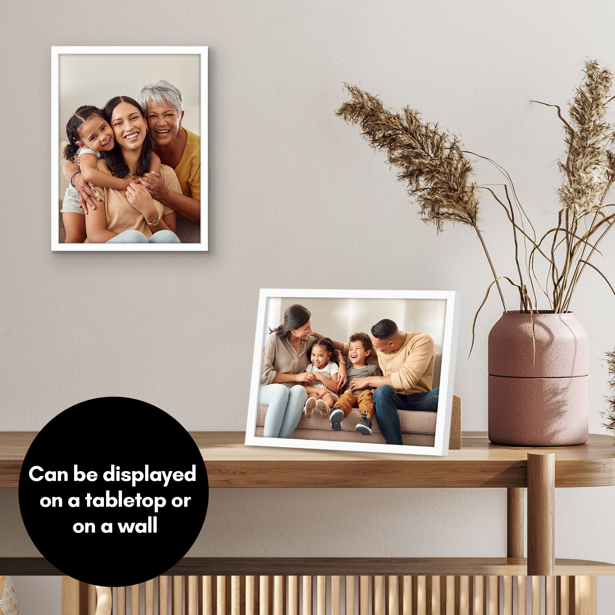Americanflat 9x12 Picture Frame with Shatter-Resistant Glass Streamline Collection Thin Border Photo - White