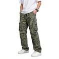 thumbnail image 5 of GINGTTO Men's Cargo Camo Pants, Baggy Flex Wide Leg Fashion Y2K Streetwear Drawstring Stretch, 5 of 8