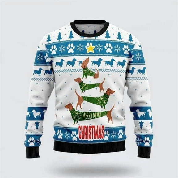 Cute Dachshund Dog Christmas Sweater – Dog Lover Christmas Sweater