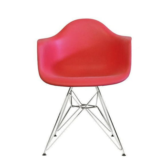 Plata Import - Bucket Chrome Chair for Kids in Red color
