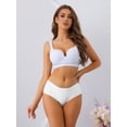 thumbnail image 4 of DARING DIVA Women's Mid-Waisted Invisible Full Coverage Breathable Briefs White L, 4 of 6