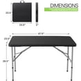 thumbnail image 2 of NALYL 4ft Plastic Folding Table with Handle for Indoor Outdoor, 6 Foot Utility Commercial Craft Foldable Table for Party Events, Black, 2 of 11
