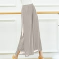 thumbnail image 2 of Jalioing Womens Chiffon Pant Flowy Wide Leg Drape Straight Leg Lightweight High Waist Boho Yoga Pants (Medium, Gray), 2 of 5
