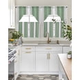 thumbnail image 5 of Sage Green Stripes Kitchen Curtains Sets 24 Inch Length with Valance, Farmhouse Minimalist Abstract Lines Swag Valances and Tiers Curtain Set Drapes Swag Curtains for Living Room, Bathroom, Bedroom, 5 of 6