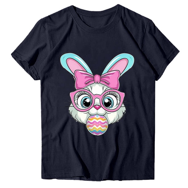 Camisetas de Manga Larga de las Mujeres Pascua Impresión Cuello Redondo Suelto Casual Suave Poliéster Primavera Verano Vacaciones Suéter Tops