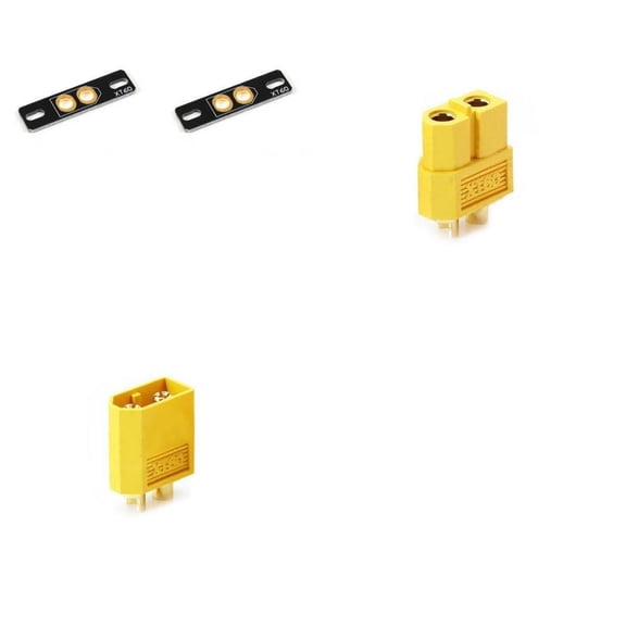 HobbyFlip XT60 Fixed Mounting Board and Battery Connector Plug Leads Compatible with RC Drone Multi-Rotor