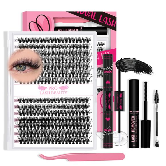 Kit de Extensión de Pestañas PROLASHBEAUTY Grupos de Pestañas 280 Pzas Rizo D