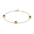 thumbnail image 2 of ANGARA Lab Grown Bezel-Set Emerald Station Adjustable Ankle Bracelet for Women in 14K Rose Gold (Size-6mm) | May Birthstone, Birthday, Anniversary, Jewelry Gift for Women | Lab-Grown Emerald Bracelet, 2 of 7