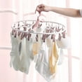 thumbnail image 2 of SLYNSHome Portable Foldable Laundry Drying Rack 20 Rotating Clips Space Saving for Underwear Socks Towels Indoor Outdoor - Pink, 2 of 7