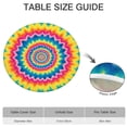 thumbnail image 6 of Colorful Tie Dye Spiral Mandala Pattern Round Fitted Tablecloth with Elastic Edge,Dining Table Cover Waterproof,Outdoor Round Tablecloth for Camping,Dining,Indoor and Outdoor, 6 of 7