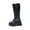 Black, variant on KEGIRLOM Women's Fashionable Casual Winter Versatile Long Boots Solid Color Round Toe Side Zipper Thick Bottom Wedge Heel Knee-High Boots White 7.5