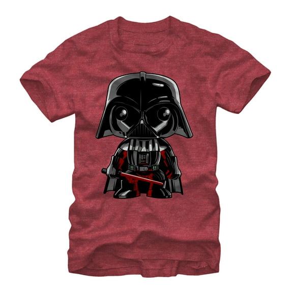 Men's Star Wars Darth VaderCute Cartoon  Graphic Tee Red Heather Large