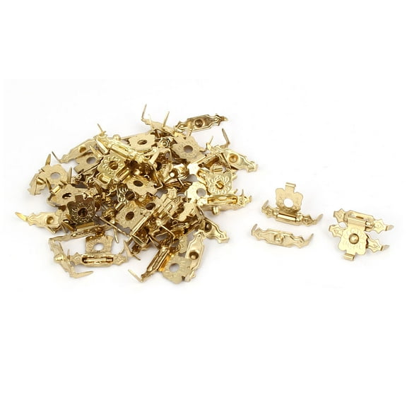 Box Wooden Case Metal Hasp Hook Lock Lid Latch Catch Gold Tone 30pcs