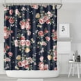 thumbnail image 2 of Country Rustic Rose Bloom Curtain – Artistic Botanical Watercolor Design for Cozy Bathroom Ambience, 2 of 5