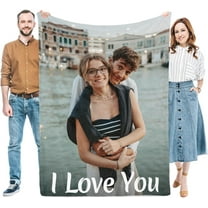 Personalized Gifts for Mom Dad, Custom Throw Blankets with Photos, Customized Gifts for Women Men Family Friend Girlfriend on Birthday Christmas Mothers Fathers Day Valentines Day