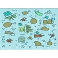 thumbnail image 1 of Ahgly Company Machine Washable Indoor Rectangle Transitional Cadet Blue Green Area Rugs, 5' x 8', 1 of 7