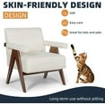 thumbnail image 4 of Coewske Modern Comfy Accent Chair Linen Frbric Comfy Leisure Arm Chair w/ Wood Frame Home Office Beige, 4 of 8