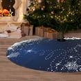 thumbnail image 3 of Christmas Tree Skirt Collar 48 Inch Soft Winter Snowflakes Tree Skirt Xmas Tree Skirt Winter Holiday Blue Christmas Trees Mat Decoration, 3 of 6