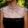 thumbnail image 6 of Fashion Statement Crystals Tassels Shoulder Chain Alloy Body Necklace for Women, Great for Weddings and Festivals, 6 of 8