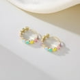 thumbnail image 5 of Sterling Silver Rainbow Heart Hoop Earrings for Women Teens Colorful Love Earrings Huggie for Valentines Day, 5 of 5