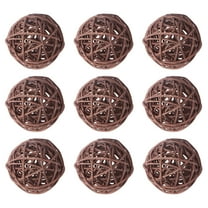 MLINS 15 Pcs Orb Ball Unique Decoration Wicker Rattan Ball 5X5cm Brown